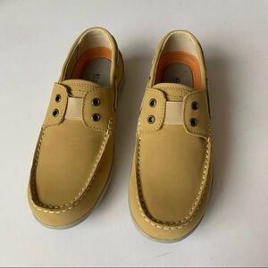 KS Island Tan Leather Boat Shoes Slip-On Size 9 Wide NEW IN BOX
